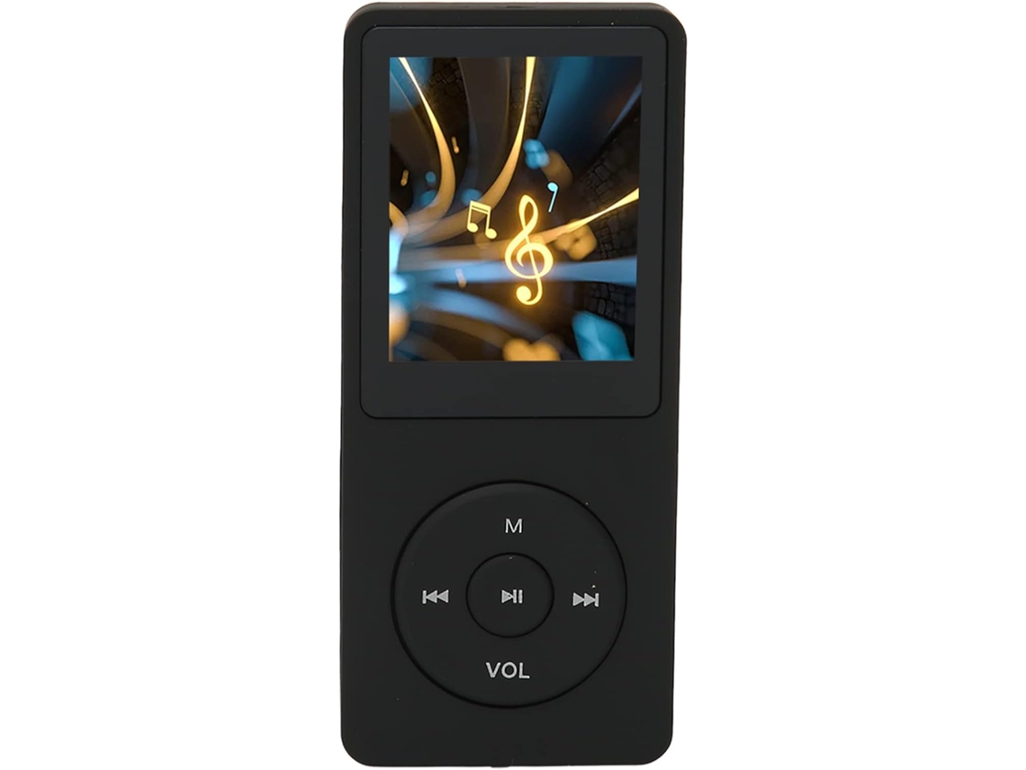 Reprodutor de MP3/MP4, 30 horas de reprodução, tela de 1,8 polegadas, 8 GB de memória, expansível até 64 GB, reprodução multifuncional (preto)