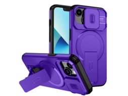 Capa Com Suporte Magsafe Para Iphone 14 - Abertura Deslizante Com Proteção De Câmara