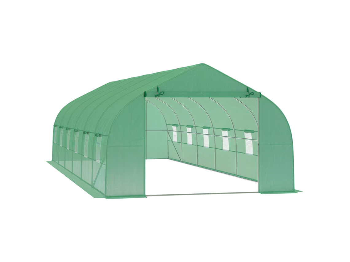 Estufa Externa Túnel 8x3x2m com 12 Janelas e Porta Enrolável BTFORUS