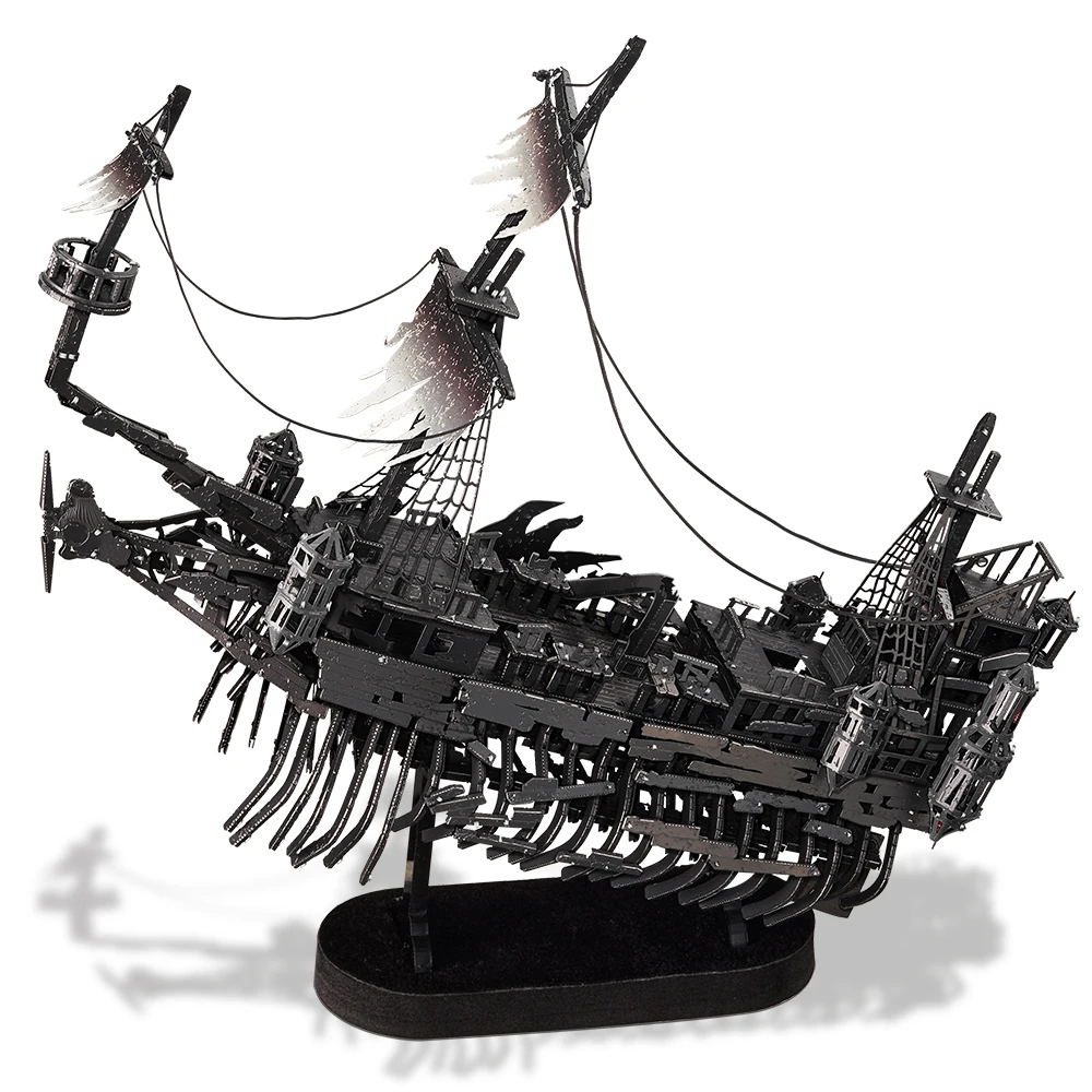 (preto) Blocos De Quebra-cabeça 3d De Metal Para Montar Um Navio Pirata - Brinquedo De Montagem De Navio