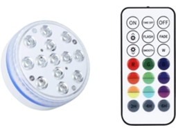 Lâmpada magnética 13 cores, recarregável USB, para piscina, ventosas, GOKOCO