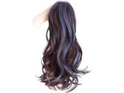 Apliques de Cabelo Sintético Preto para Coque com Presilha SFUSHOS