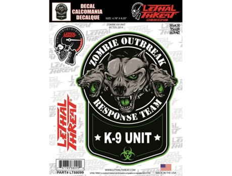 Autocolantes para Motas LETHAL THREAT Zombie K9 Unit