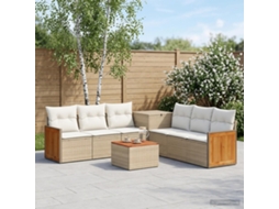 Vidaxl Conjunto De Sofás 8 Unid. Bege E Branco Creme
