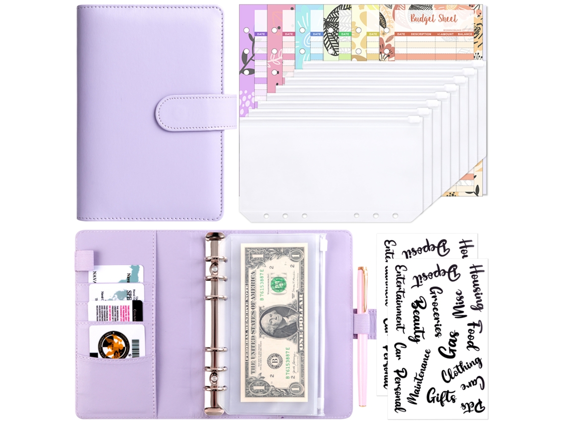 Amazon Macaron Notebook, Cute Creative Loose Leaf Home Budget Diary With Removable Cover, Dreamy Purple, Includes