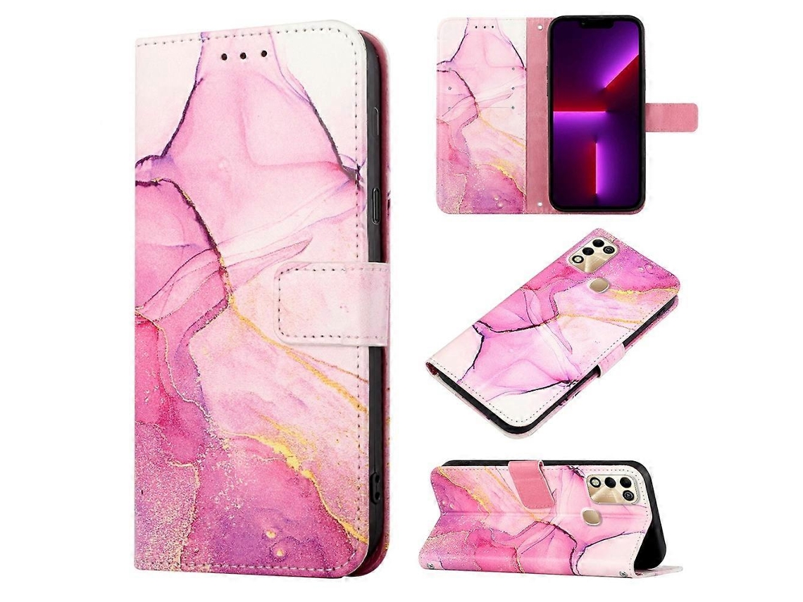 Capa De Celular Flip Em Couro Com Estampa De Mármore Para Infinix Hot 11 Play / Hot 10 Play Pt003