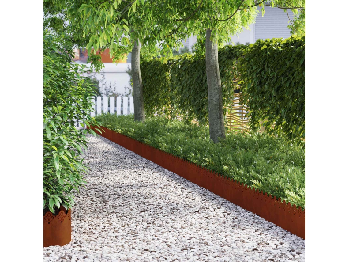 Vidaxl Delimitadores De Relvado 20 Unid. 103 X 0,05 X 22 Cm Aço Corten