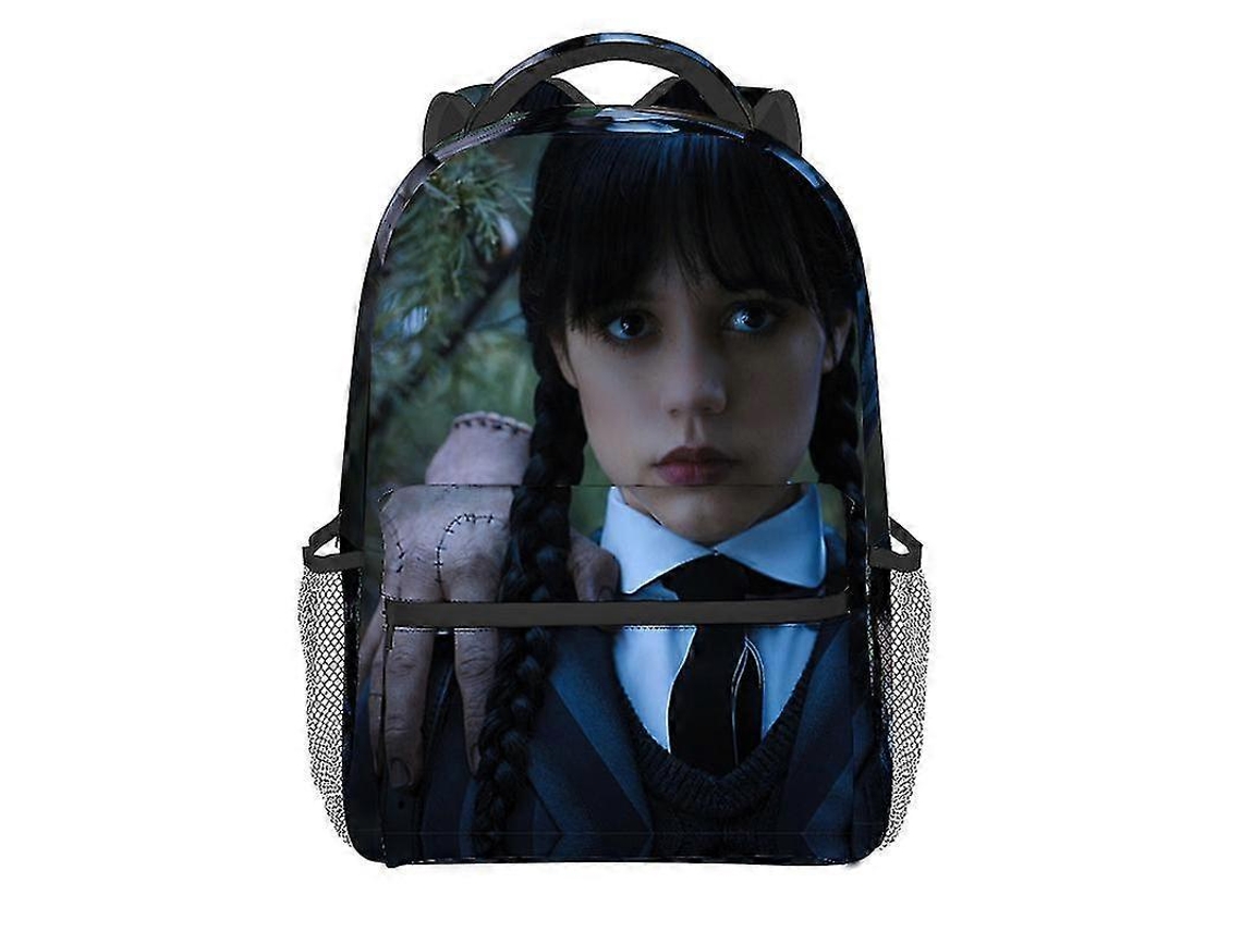 Mochila Escolar Com Estampa Completa Do Personagem Wednesday Addams, Bolsa De Ombro Dupla Para Estudantes Olysi Shop
