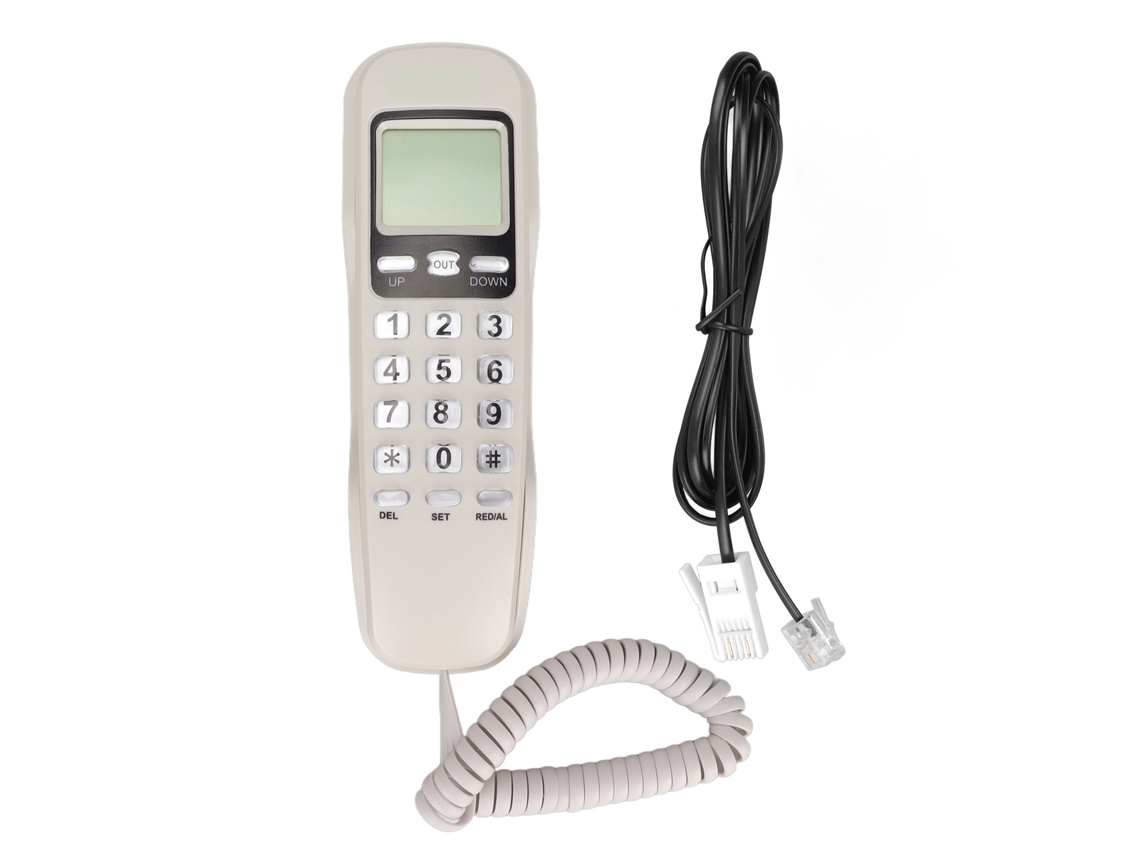 Aetheria telefone de Parede com Fio Multifuncional Retro com Display Lcd para Hotel Casa Escritório Branco Kxt333cid