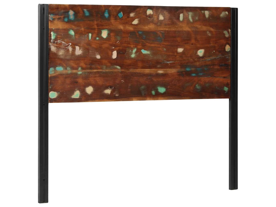 Vidaxl Cabeceira De Cama 120 Cm Madeira Recuperada Maciça/ferro