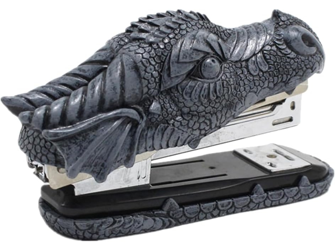 Grampeador Alipis Artesanal em Resina com Formato de Crocodilo, Elegante e Decorativo, Trilho Interno Suave, I