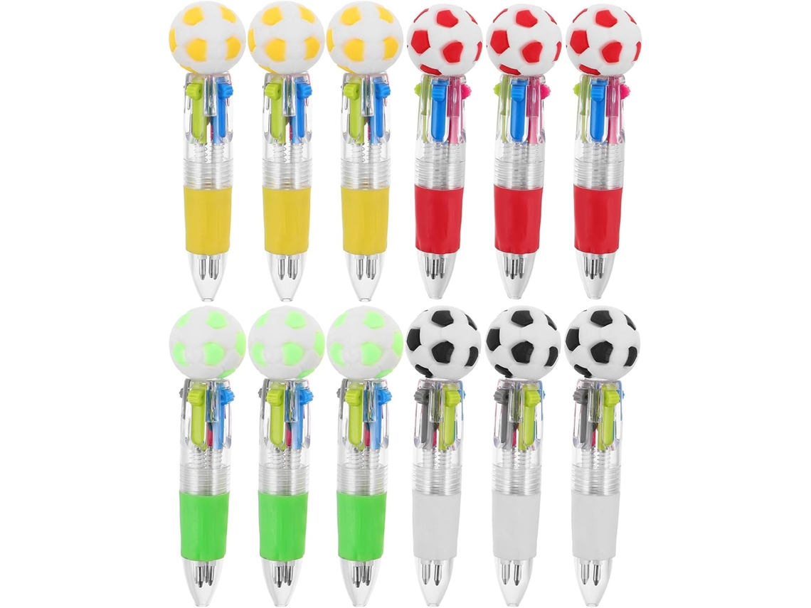 Conjunto de 12 Canetas Esferográficas Multicoloridas com Tema Futebol Americano da Garneck, Incluindo 4 Esport