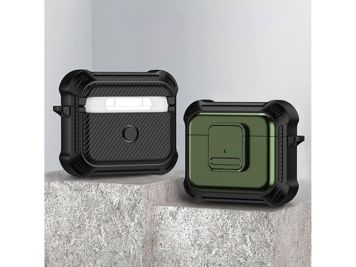 Capa protetora para fones de ouvido AirPods 3 em TPU + PC à prova de choque com interruptor. GIECY