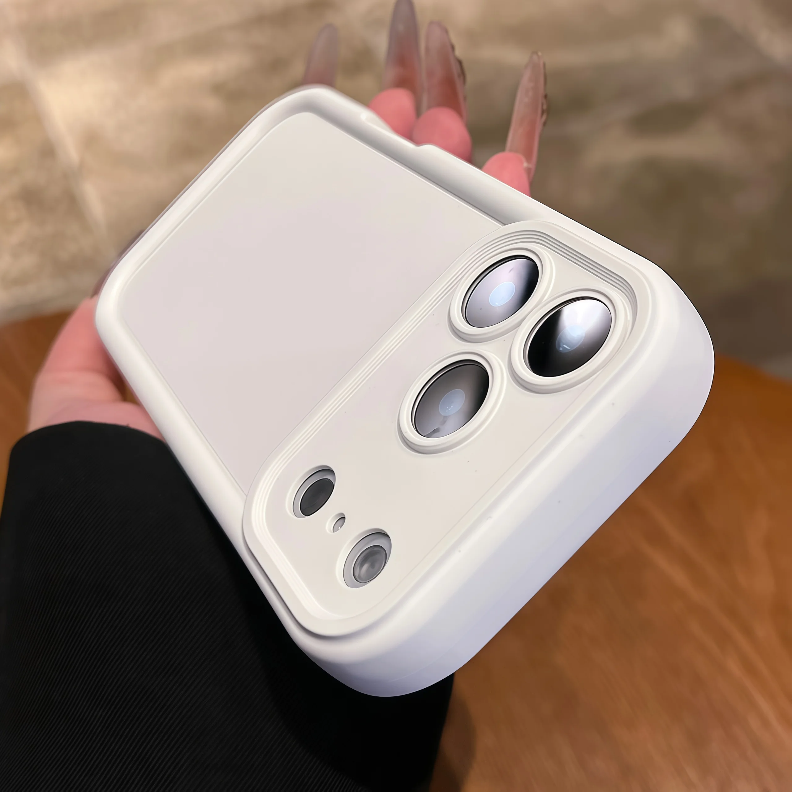 Capa Protetora De Silicone Líquido Macio (iphone 16 Plus Branco), Com Protetor De Lente De Borracha Fosca.