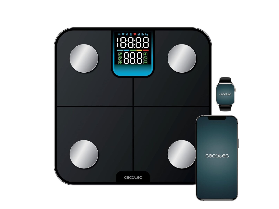 Balança Digital Para Casa De Banho Cecotec Surface Precision Healthysmart (preto Cristal App)