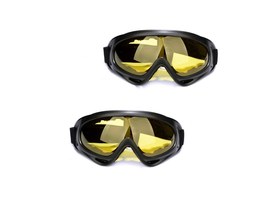 Óculos De Esqui E Snowboard Anti Uv Compatíveis Com Motocross Aquaforge (amarelo 2 Peças)