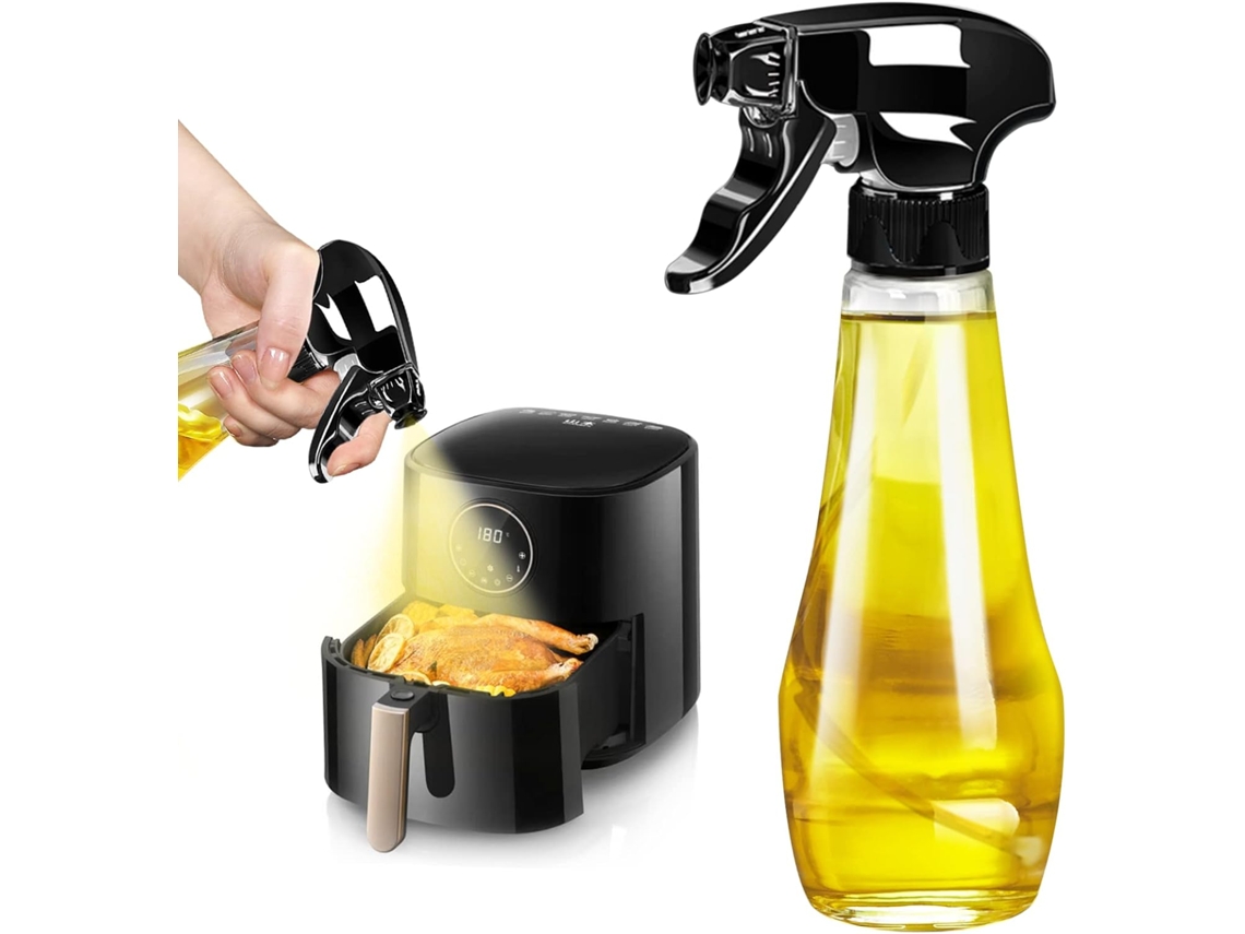 Frasco De Spray De Óleo Preto Novo, 200 Ml, Frasco De Vidro Para Óleo Em Fritadeiras Elétricas