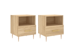 Bedside Cabinet, Bedside Cabinets Vidaxl Marrom Madeira Processada (n/a)