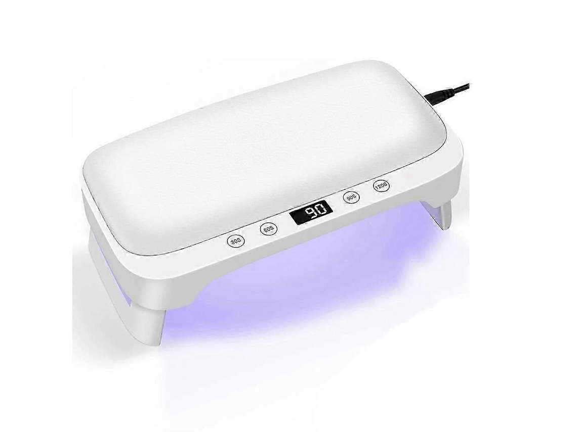 Lâmpada de Unhas Uv com Apoio Braço Luvas Uv, Luz Led para Gel Polonês, Secador Dobrável 4 Temporizadores Plugue Ue GOKOCO