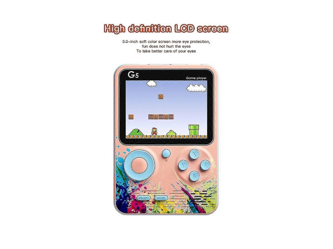 Console Retrô G5, Player Portátil De 3,0 Polegadas, Controle De Bolso Integrado, 500 Jogos, Matcha Gre Ly Ebike