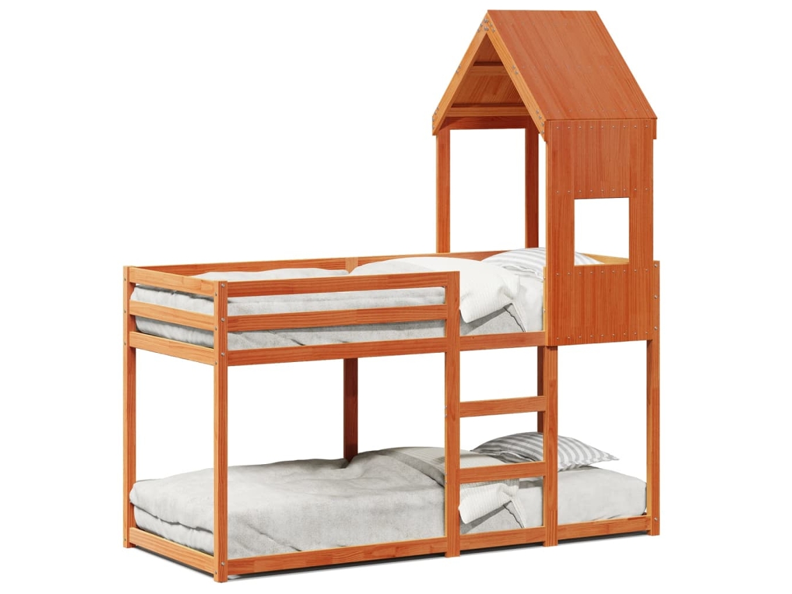 Beliche com Telhado em Pinho Maciço Castanho mel MAISON EXCLUSIVE (90x190 cm)