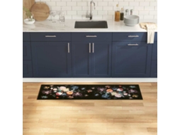 Vidaxl Tapete De Cozinha Preto 150 X 45 Cm Veludo