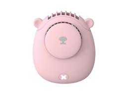 Ventilador de Pescoço Portátil Sem Lâmina Usb Recarregável Rosa
