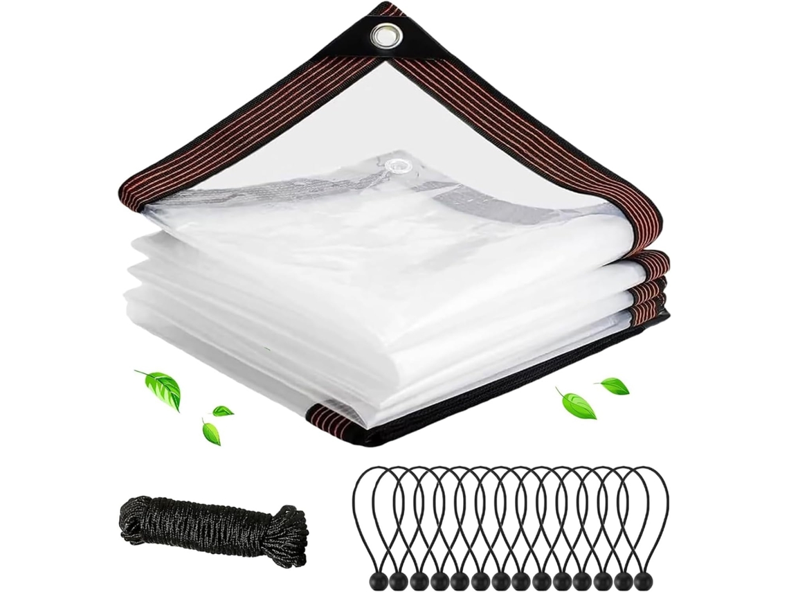 Transparent Outdoor Tarpaulin, Transparent Tarpaulin With Eyelets, Waterproof, Tear Resistant, For Garden Furniture