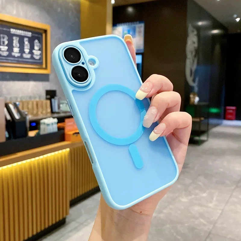 Capa Fosca Para Iphone 15 Pro Max (azul), Resistente A Impactos, Com Estrutura Protetora Reforçada.