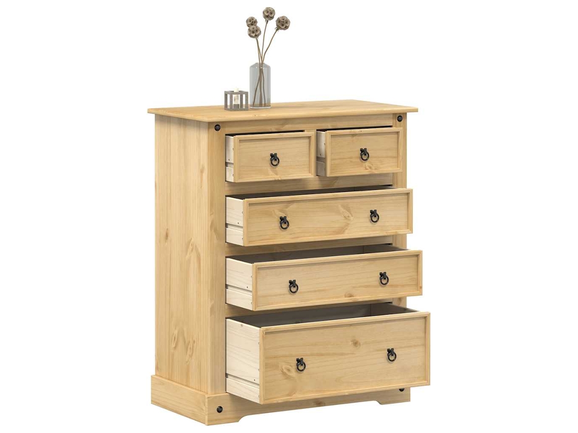 Vidaxl Armário Com Gavetas Corona 92x48x114 Cm Madeira De Pinho Maciça