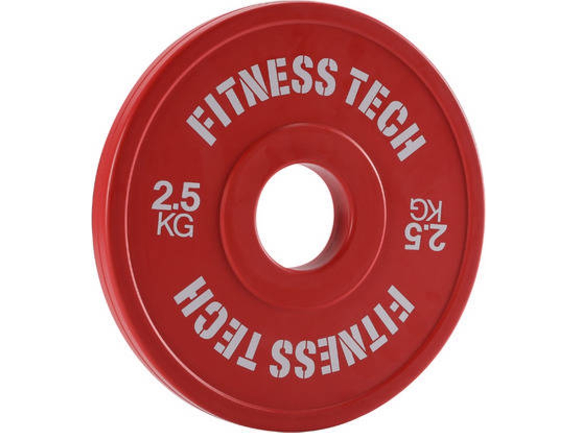 Disco de Musculação FITNESS TECH Plate Fracionário Vermelho (2,5 kg)