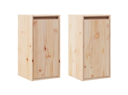 Conjunto de 2 Mesas de Cabeceira MAISON EXCLUSIVE em Madeira de Pinho Maciça (30x30x60 cm)