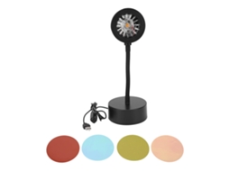 Projetor de Pôr do Sol Rgb 5w Led Usb com Tubo Flexível Alta Transparência, Ideal para Festas em Casa. Amarelo Dourado BRILVIBERA