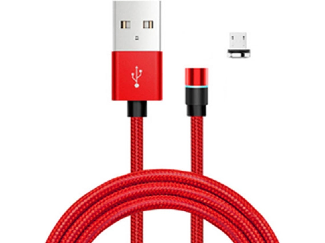 Cabo  Magnético (microusb - 1 M - Vermelho)*