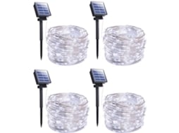 Luzes De Corda Para Áreas Externas Movidas A Energia Solar, Pacote Com 4, 22 M, 800 Leds, Luzes De Corda Solares Com 8 Modos De Il Aquaforge