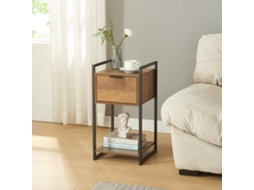Mesa de Apoio Namsskogan com Gaveta 62X33X32Cm Efeito Nogueira [EN.CASA]