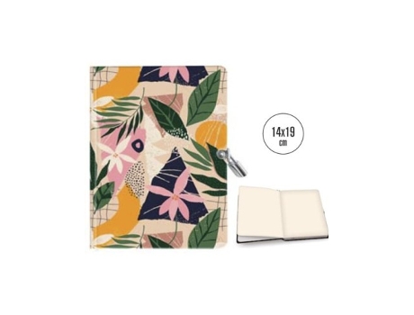 Livro Diario Con Candado 14x19 Cm Flores Beige De Desconocido (espanhol)