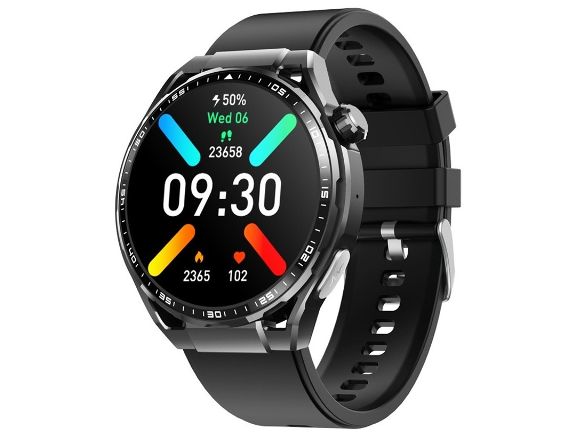 Relógio inteligente masculino Bestvite com rastreador de atividades, função de telefone, monitoramento de frequência cardíaca e pressão arterial, à prova d'água, preto