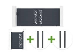 Kit Portaoo Deslizante Sunny 4 X 1,60 M Em Alumi­nio Cinza Com Portaoo Social 1 X 1,60 M + 4 Postes