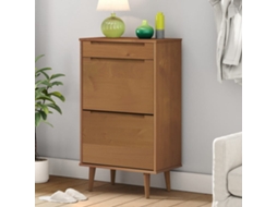 Vidaxl Sapateira Molde 59,5x35x103 Cm Pinho Maciço Castanho