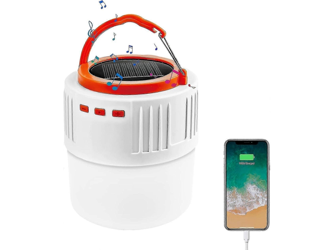 Lanterna Solar Led Recarregável Para Acampamento Com Alto Falante Bluetooth, Lanterna Solar Portátil, Banco De Energia Olysi Shop