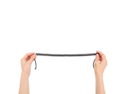 Mali cabo de Extensão de Áudio 1,7m com Conector 3,5mm Macho macho Aux Elástico com Mola para Celulares e Computadores