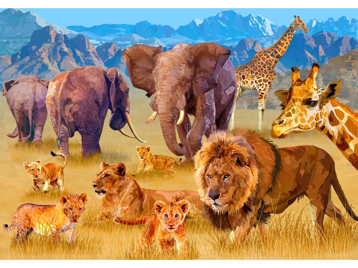 Puzzle Bluebird Animais Da Savana 1500 Peças