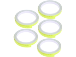 Conjunto De 5 Fitas Refletoras Para Rodas De Bicicleta, Adesivos De Segurança Amarelos.