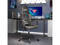 Vidaxl Cadeira Gaming Couro Artificial Preto E Cinzento