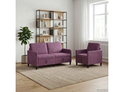 Vidaxl Conjunto De Sofá Com Armazenamento 2 Unid. Roxo Poliéster