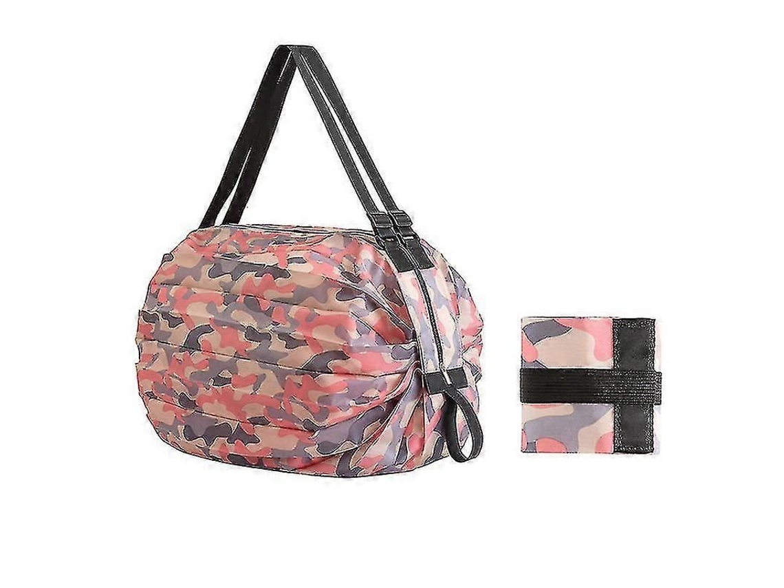 Sacola de Compras Dobrável, Reutilizável e Prática, Rosa. GOKOCO