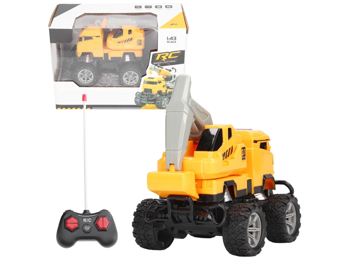 Ats escavadora de Controle Remoto Elétrico 1:43, Veículo de Construção Móvel Brinquedo para Crianças, Excavadora Rc