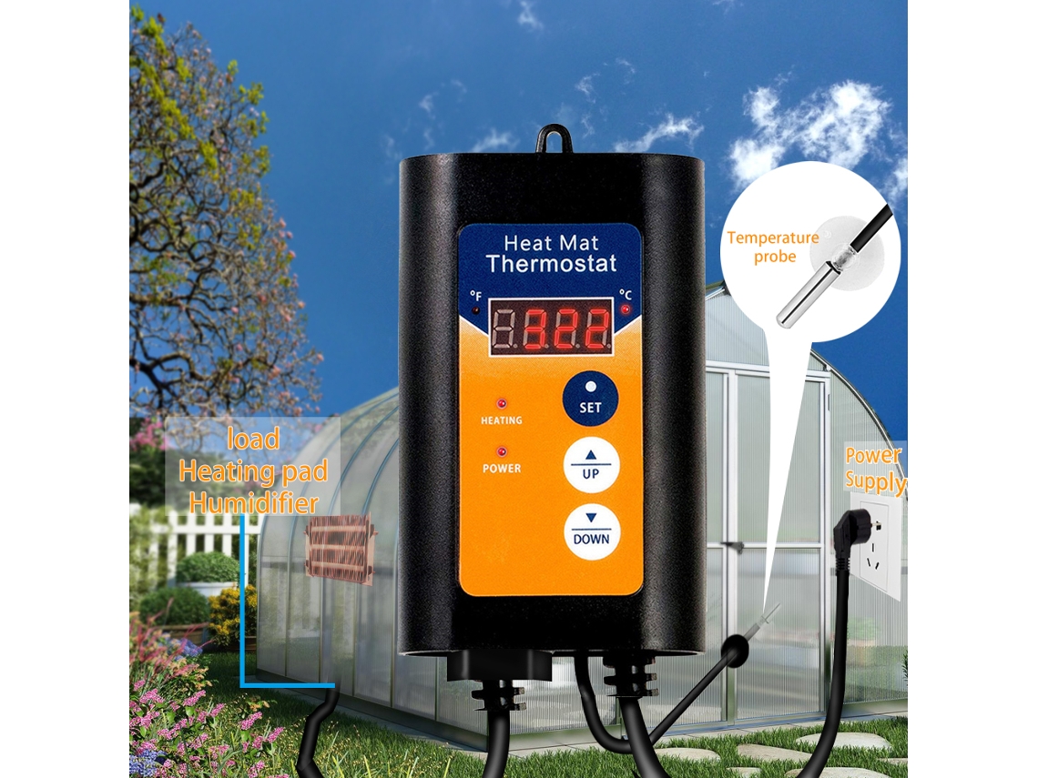 Controlador de Temperatura Digital para Estufa de Plantas 1000w | S/MARCA