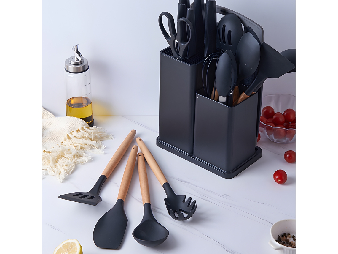 Conjunto de Utensílios de Cozinha 19 em 1 com Silicone | S/MARCA